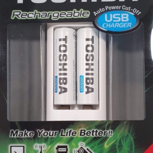 Battery charger for Toshiba rechargeable batteries AA-AAA (2 Batteries AA 2000mAH INCLUDED)